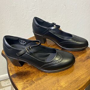 Dream Pairs Black Mary Jane Block Heel Pumps Round Toe Buckle Shoes Size 10